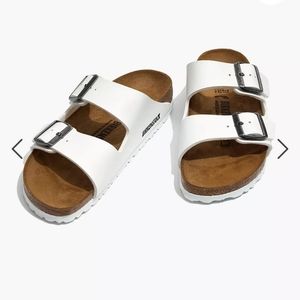 Birkenstock Arizona Sandals in White Birko Flor